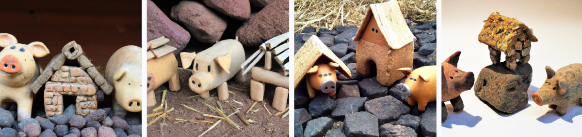 Drei kleine Schweinchen und der Wolf
