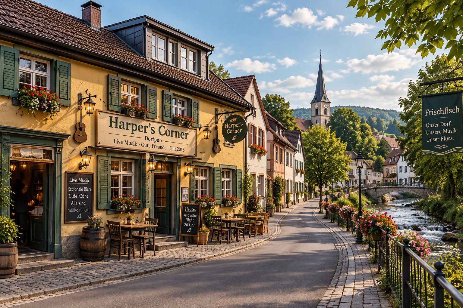 Harper’s Corner – Der Dorfpub in Frischfisch mit der kleinen Bühne