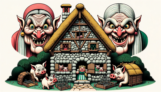 Märchen von Hänsel und Gretel, den drei Schweinchen und Aschenputtel