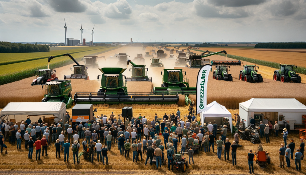 Field Day Event: A community gathering to watch demonstrations of various agricultural machinery in action.