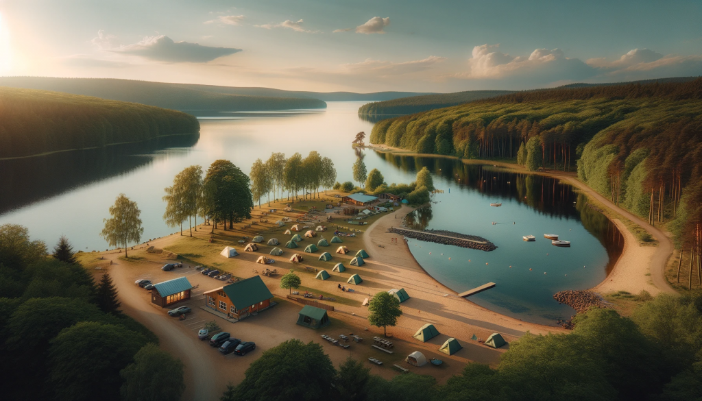 Bild des Campingplatzes "Nebelitzblick" - Hier ist der ruhige Campingplatz "Nebelitzblick" am Ufer des Grenzsees dargestellt.