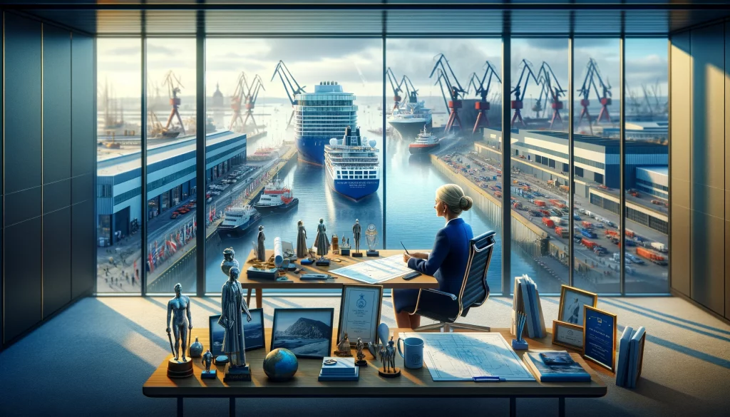 Ingrid Solheim, Direktorin der Nordic Shipyards Trenwien