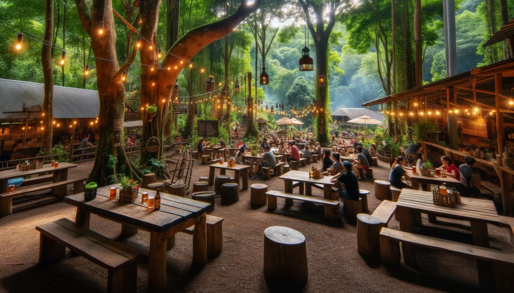 Biergarten im Abenteuerpark Bjørkeskog