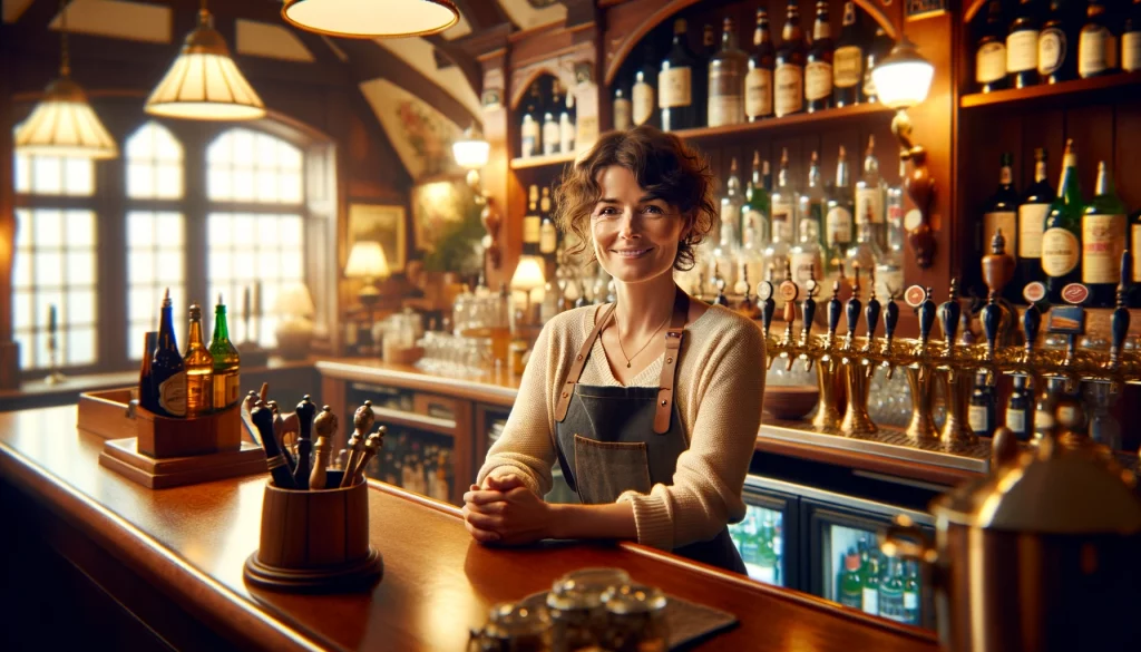 Elise Fischer hinter der Theke