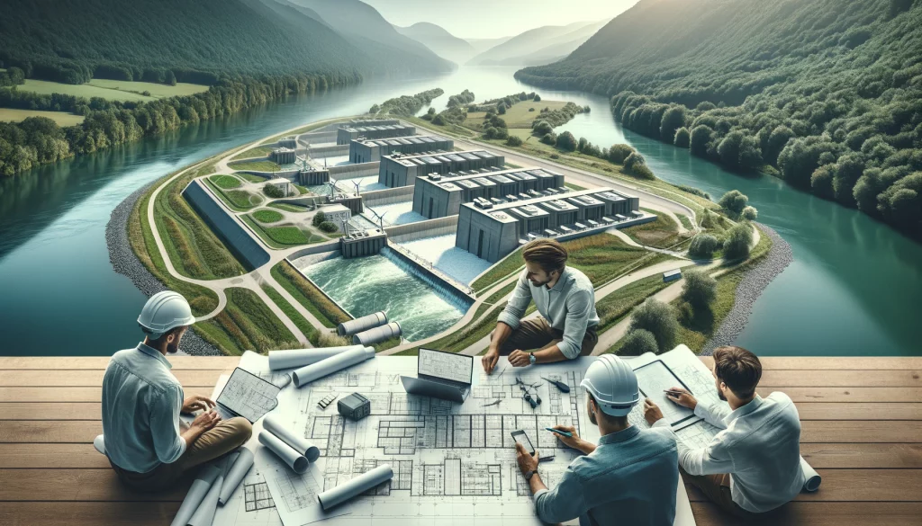 Planung und Entwicklung modularer Wasserkraftwerke ohne große Eingriffe in die Natur nahe am Westernfluss