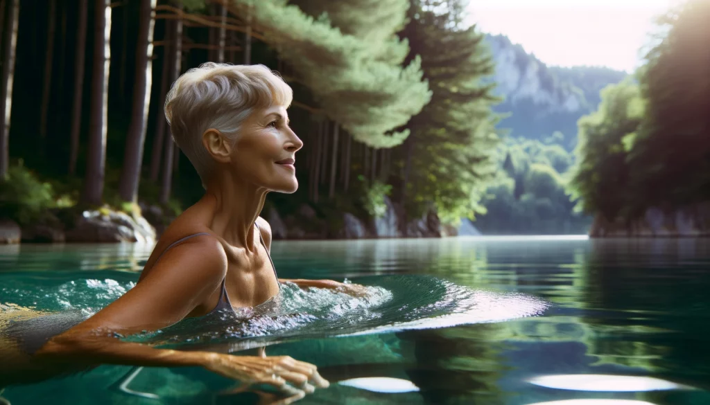 Elisabeth Müller beim Schwimmen