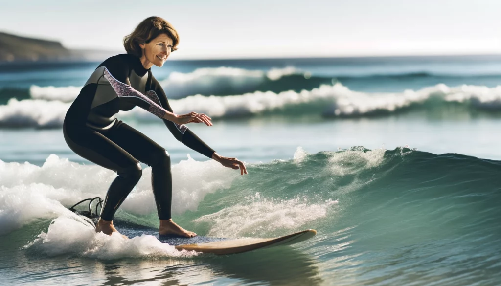 Dr. Julia Schmidt beim Surfen im Mare Internum