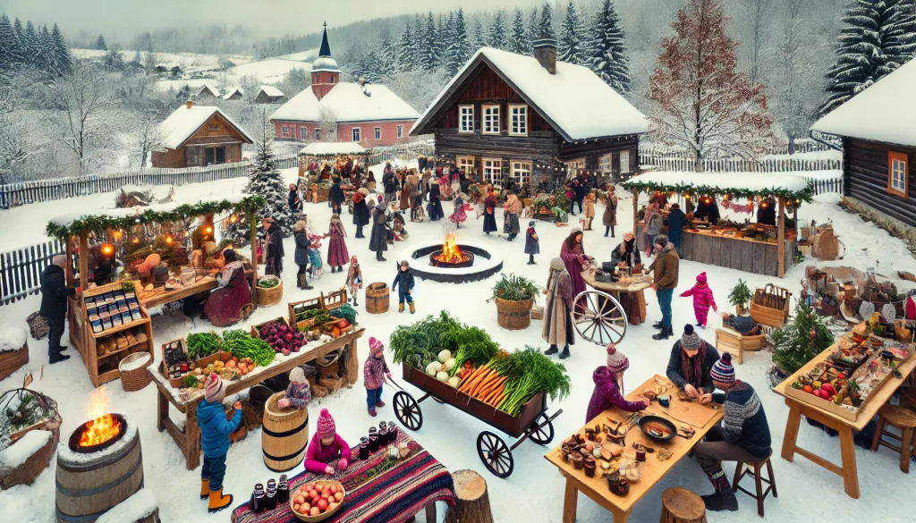 Wintermarkt auf dem biodynamischen Landwirtschaftsbetrieb "Sonnenfeld" in Fantos
