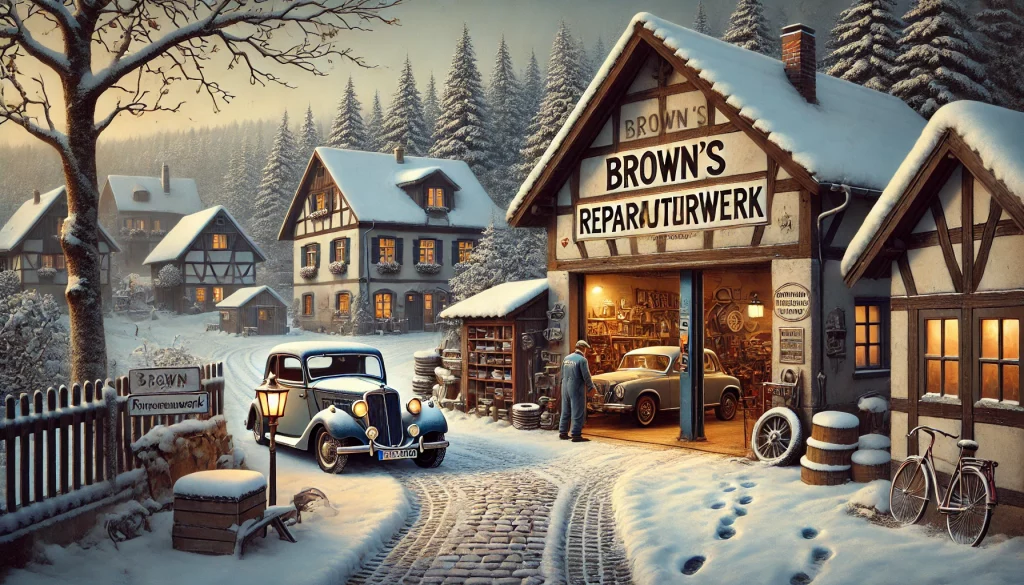 Brown's Reparaturwerk in Zwitschi