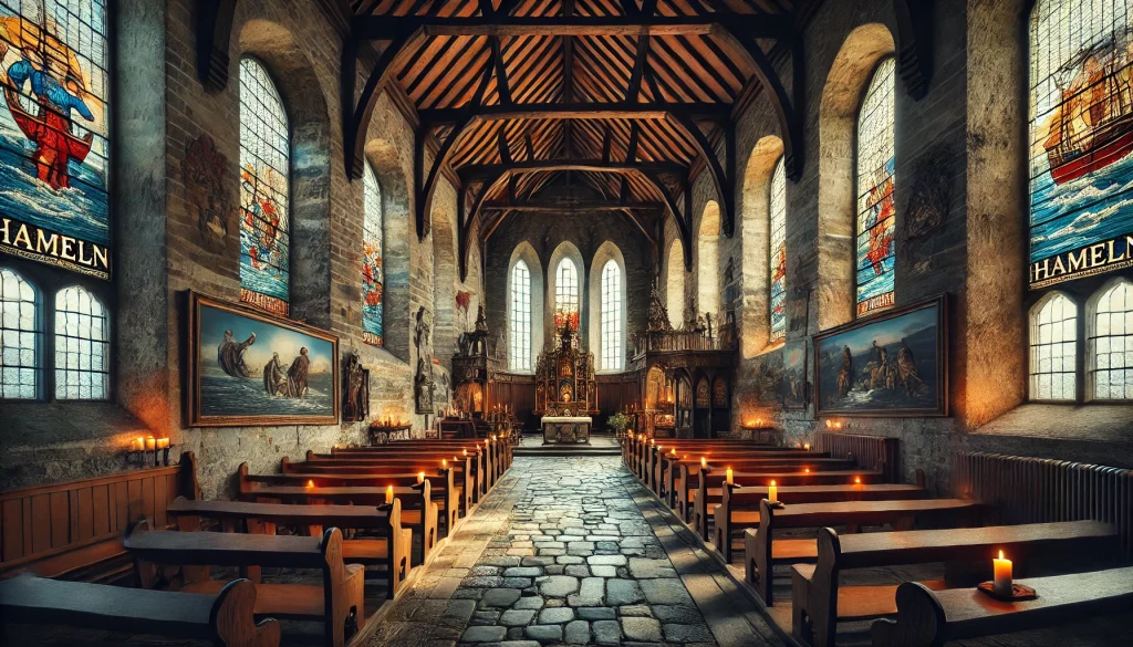 Der Innenraum der Sturmmöwenkirche in Hameln