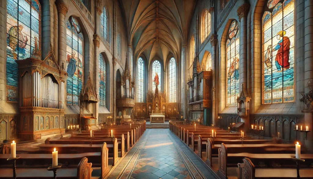 Innenraum der Kirche St. Ansgar in Nordfähre