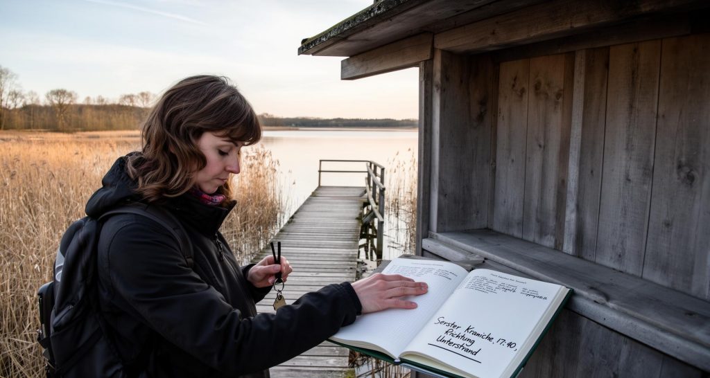 Mara Venn an der Schilfstation Nordufer