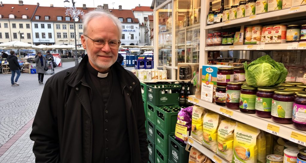 Pfarrer Tove Ulriksson beim Einkauf vor Weihnachten