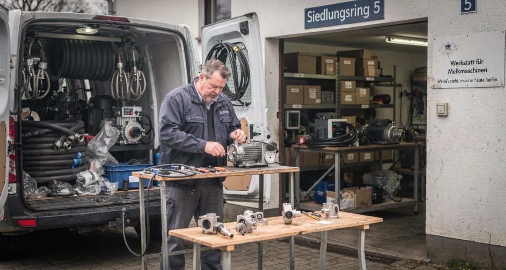 Reparaturwerkstatt für Melkmaschinen