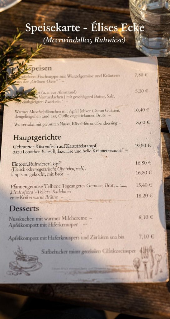 Speisekarte Élises Ecke in Ruhwiese