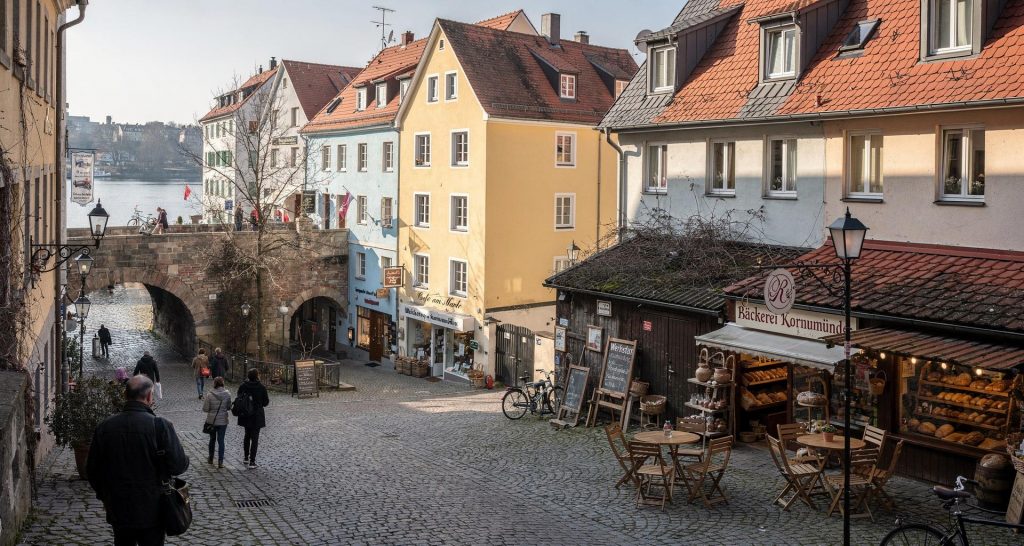 Kornu-Brücke und alter Markt