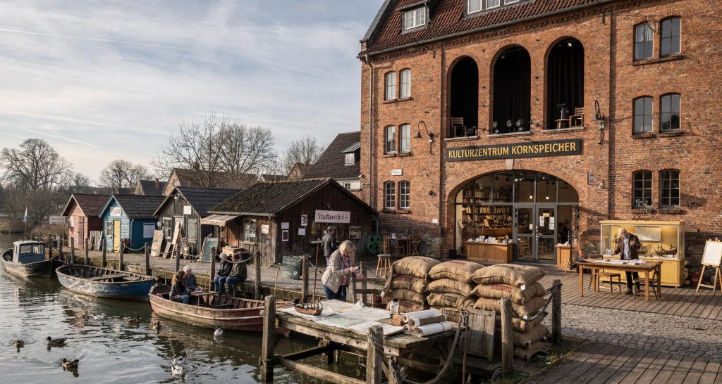 Uferpromenade und Kornspeicher