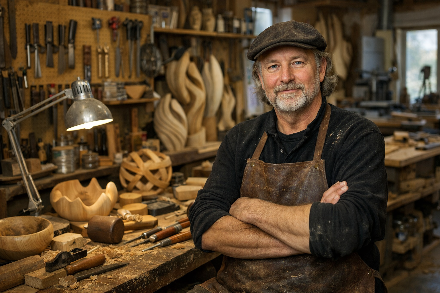 Halvard Einarsson in seiner Werkstatt