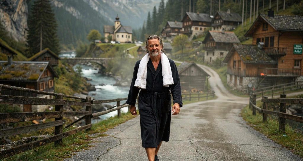 Halvard nach dem Schwimmen