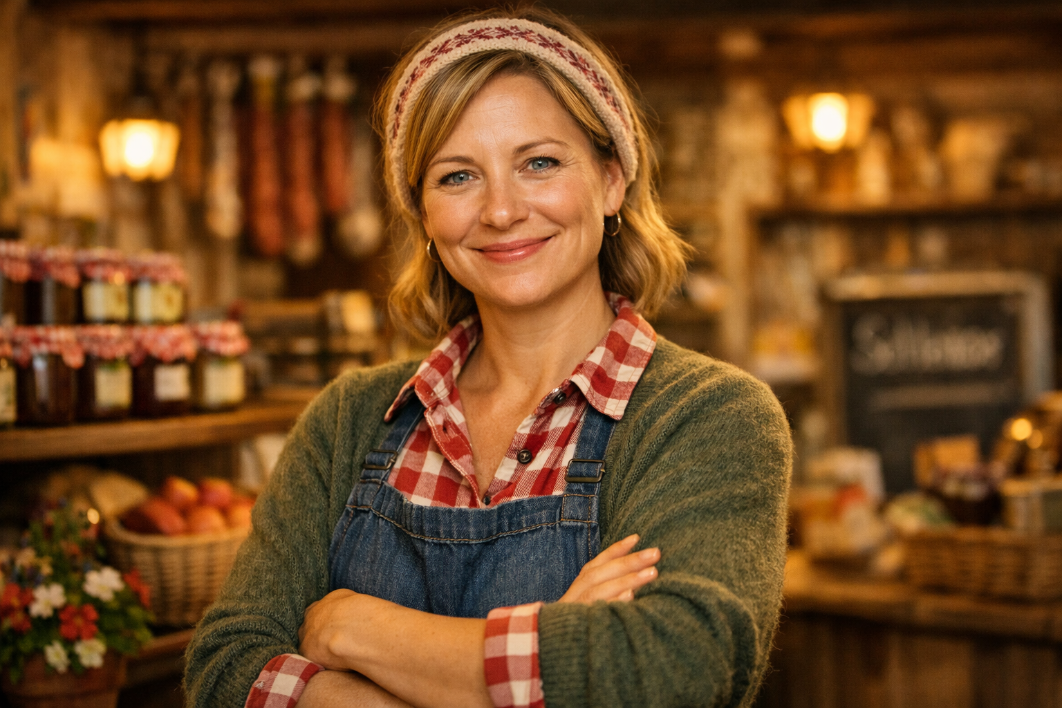 Inga Johannson (*1988), Betreiberin eines Dorfladens und Hobby-Strickerin