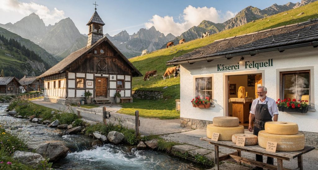 Felquell - Fachwerkkirche und Käserei Felquell