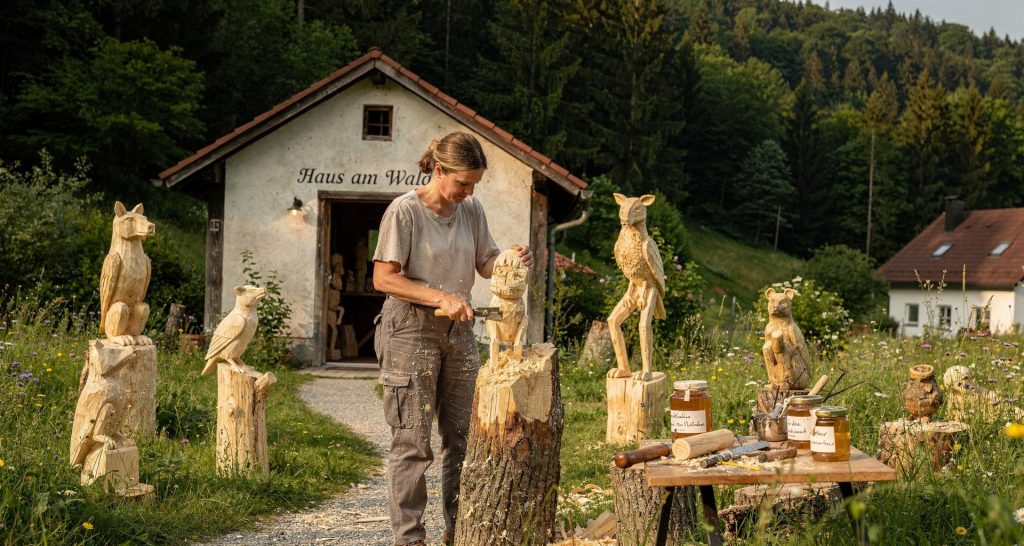 Steinfeld - Henriette Klinger (Bildhauerin aus Butha) im „Haus am Waldrand“