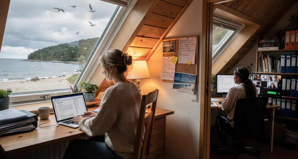 Klara Lundgren und Samira Qureshi im Home-Office